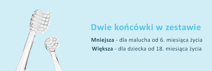 baner końcówki do szczoteczki PixieDent Baby blue