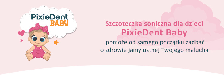 baner szczoteczka soniczna pixiedent baby pink