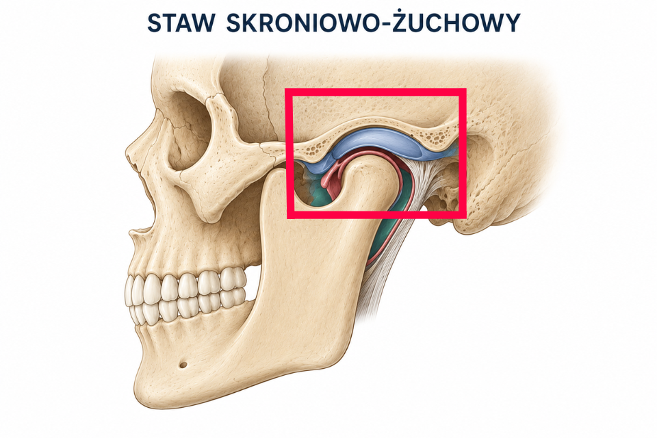 Staw skroniowo-żuchwowy - infografika